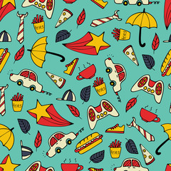 Cute seamless pattern with hand-drawn men illustrations.
