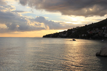 Naklejka premium Croatia Coastline Sunset Ocean Highway Dubrovnik