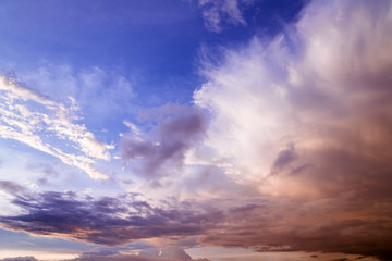 Fototapeta premium Cumulus clouds on sunset time, cloudscape