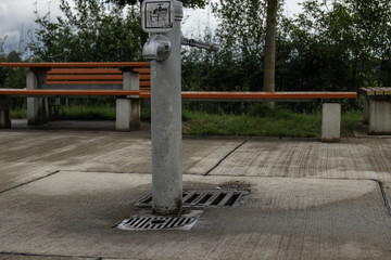 public water hydrant in a park