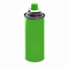 Spray green paint baloon isolated on white background