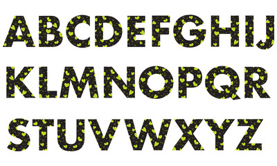 Capital letters of the English alphabet.