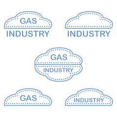 Label, stickers, logos of the gas industry.