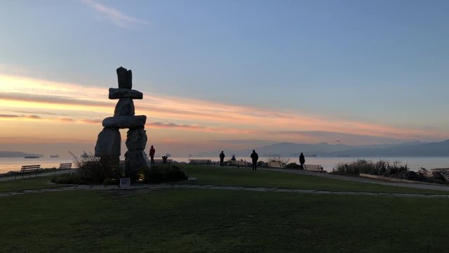 inukshuk  Bay Downtown Vancouver BC Canada
