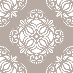 Orient vector classic white pattern. Seamless abstract background with vintage elements. Orient background