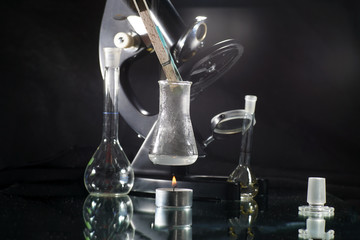 Chemical experiments in the laboratory 