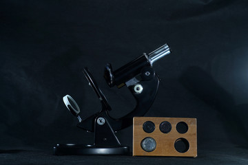 Old microscope in top quality fully functional

