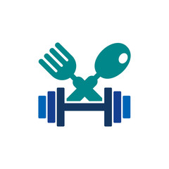 Barbell Food Logo Icon Design