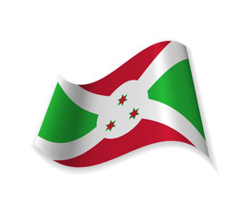 Official Flag Of The Republic Of Burundi. Country in East Africa. Vector illustration of a state symbol.