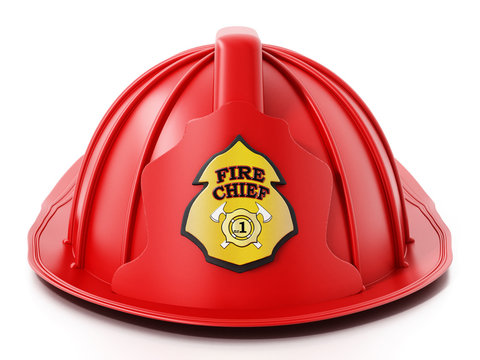 Fireman hat isolated on white background. 3D illustration