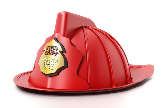 Fireman hat isolated on white background. 3D illustration