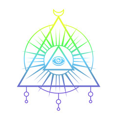 Sacred eye. Tattoo mystic design