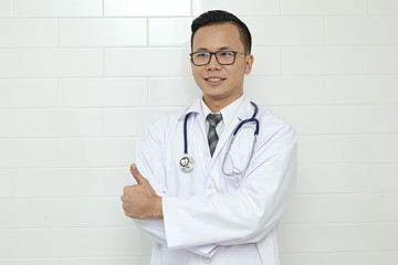 Asian male Doctor standing