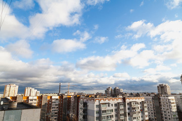 upper floors of tall buildings in clouds