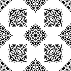 Black and White Seamless Ethnic Pattern