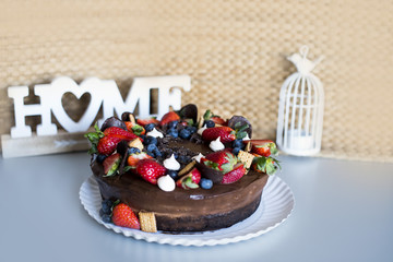 Fruit cake made in the house with natural ingredients