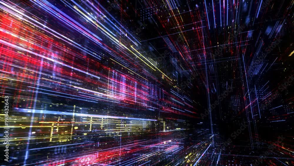 Poster abstract digital abstract virtual city. scanning city for hackers attack concept. software developer
