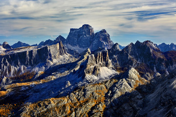 Passo Falzarego, Dolomites, Italy - view from the top of the Rifugio Lagazuoi