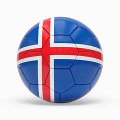 Obraz premium 3d rendering of soccer ball with Iceland flag isolated on a white background