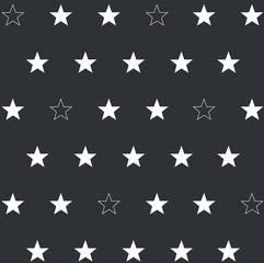 Stylish design element . White stars on a  dark grey background.