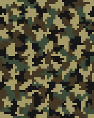 Seamless digital fashion camouflage pattern, vector background