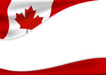 Canada day banner background design of flag with copy space vector illustration