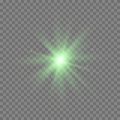 Glow light effect. Star burst with sparkles. Vector.