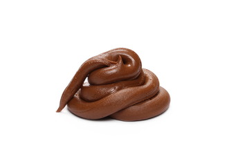 Cream chocolate spreading isolated on white background