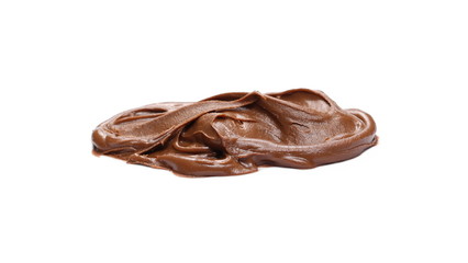 Cream chocolate spreading isolated on white background