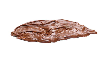 Cream chocolate spreading isolated on white background