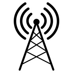 Antenna icon flat. Simple vector symbol.Black transmitter icon on white background