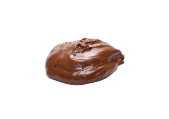 Cream chocolate spreading isolated on white background