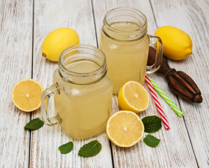 Jars of lemon juice