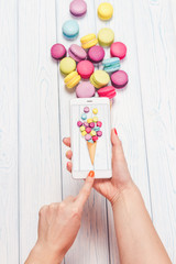 Photograph of dish a macaroons