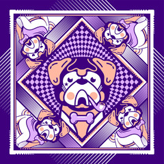 dog square violet