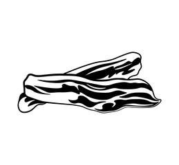 Bacon icon in black style isolated on white background. Meats symbol stock 