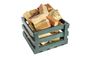 Pile of firewood isolated on a white background