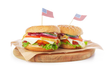 burger on white background