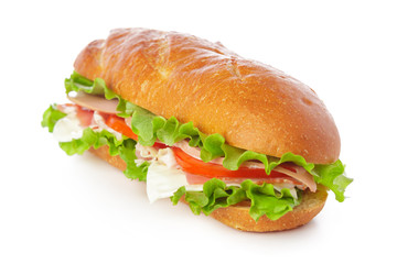 sandwich on white background
