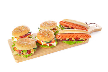 burger on white background