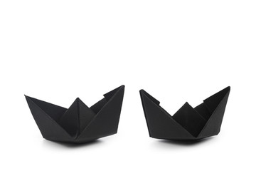 paper ships isolated on white