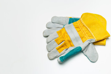 Working mens gloves isolated on white background