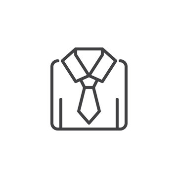 Shirt with tie outline icon. linear style sign for mobile concept and web design. Dress code line vector icon. Symbol, logo illustration. Pixel perfect vector graphics