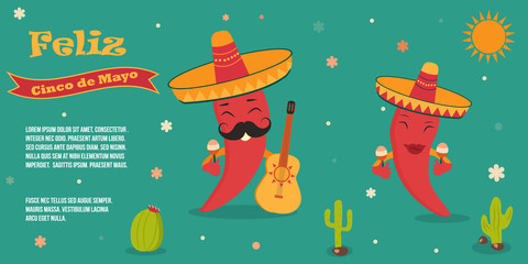 Cinco De Mayo poster bright characters