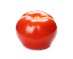 Fresh ripe, red tomato isolated on white background