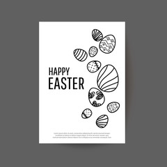 Easter egg  greeting card. Place for your text.