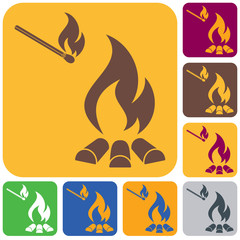 Campfire silhouette icon