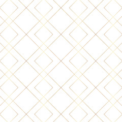 Seamless gold line geometric modern pattern. Background with rhombus, triangles and nodes. Golden texture.