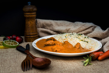 Handmade Indian curry chicken rice