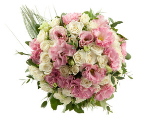 Wedding Bouquet of Flowers isolated on white background